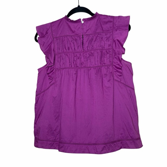 Rails Filomena Ruffle Smocked Sleeveless Top In Berry Size Small - Picture 5 of 10